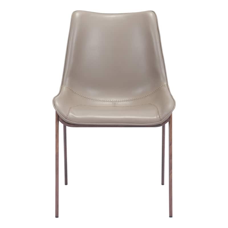 Set of 2 Solid Back Dining Chairs with Legs and Floor Protectors - 21.3” x 23.6” x 35.4”