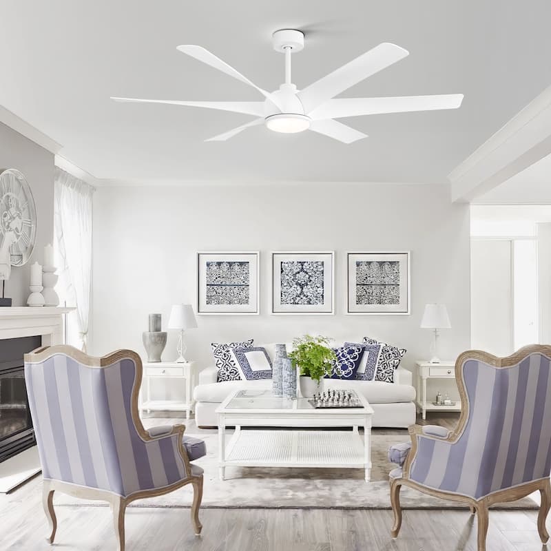 65 in. Integrated LED Indoor 6-Blade Ceiling Fan with Light and Remote Control Included