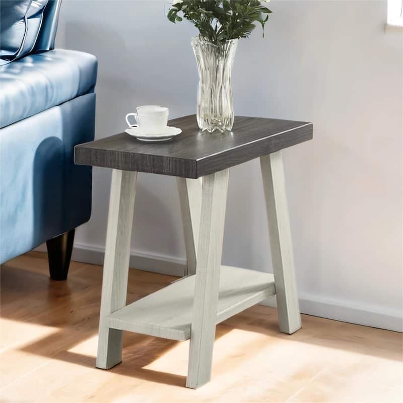 Contemporary Wood Shelf Side Table