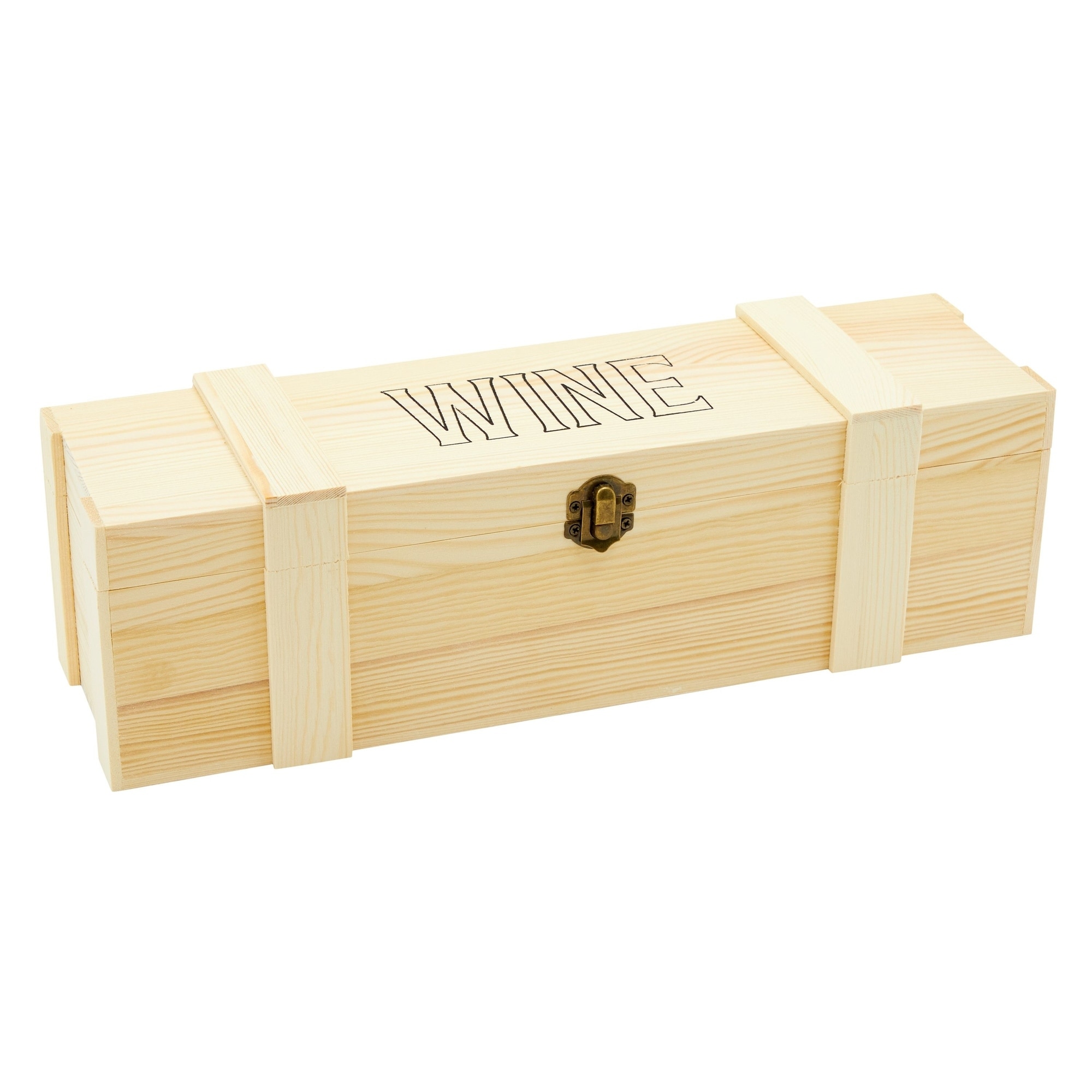 4 Wine Bottle Holder, Floral Wooden Trunk (8 x 13.8 x