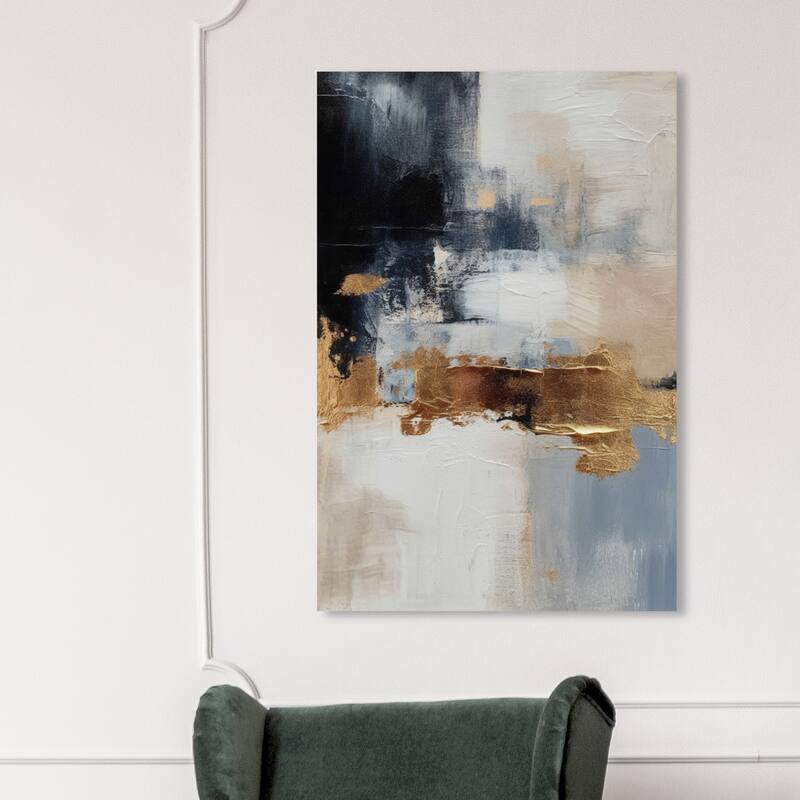 Wynwood Studio Abstract Main Gold Surface Gold and Metallic Gold Modern & Contemporary Wall Art Canvas Print - 45 x 30