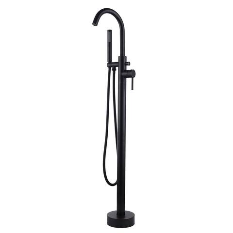 Lanbo Frestanding oil rubbed bronze Bathtub Faucet with Waterfall Shower Head Freestanding Tub Filler