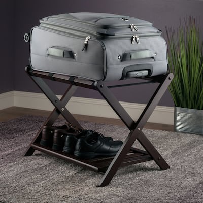 Brown Foldable Luggage Rack/Shelf for Home