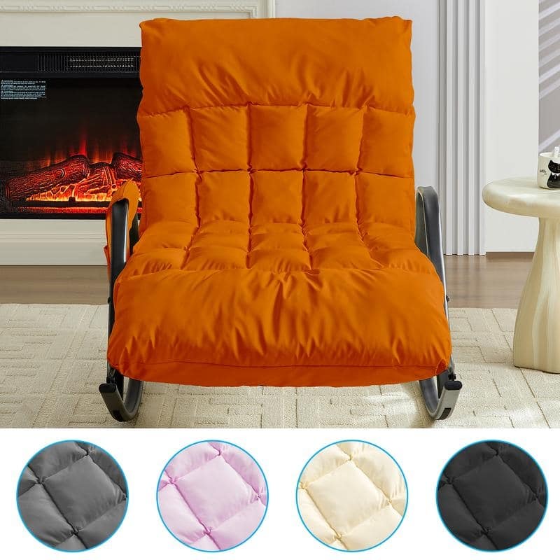 Mixoy Adjustable Widen Rocking Chair,Modern Lounge Nursery with Iron Frame