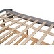 preview thumbnail 13 of 11, Roof Design Storage Platform Bed Full Size Daybed with Trundle Bed and Open Storage Shelves, Pine Wood Frame Sofa Bed, Gray