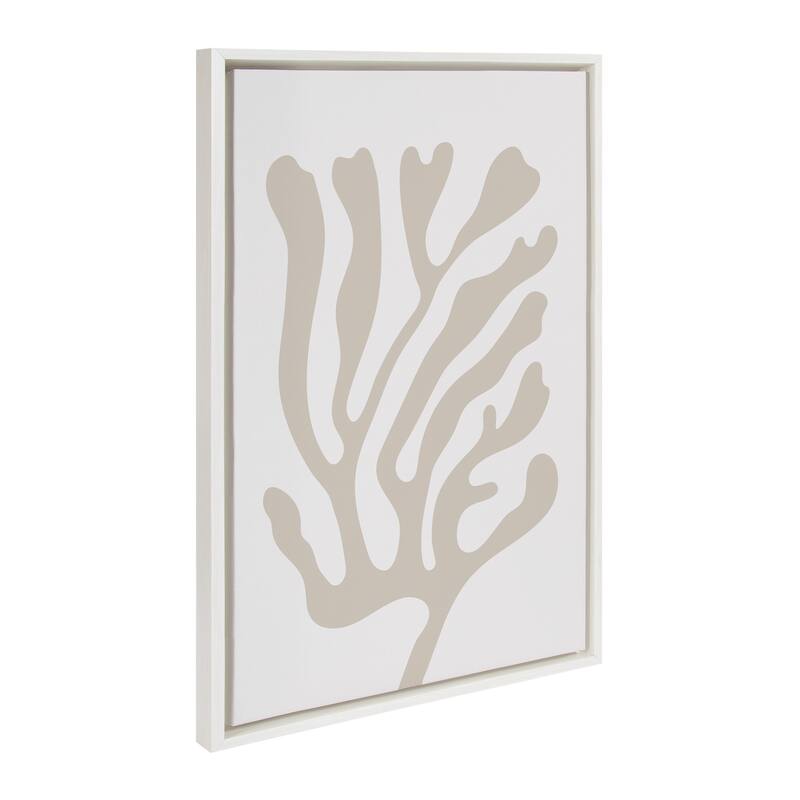 Kate and Laurel Coral Coastal Beige Canvas by Creative Bunch Studio - 23x33