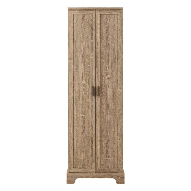Storage Cabinet with Two Doors for Bathroom, Office, Adjustable Shelf, MDF Board