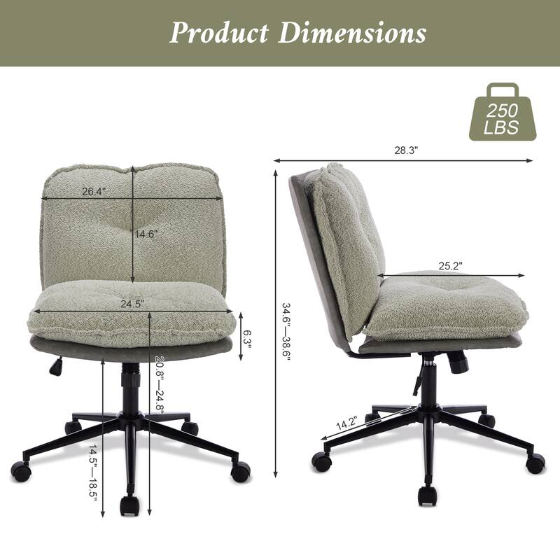 Elegant Design 360°Rolling Swivel Upholstered Desk Chair