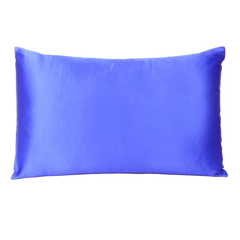 HomeRoots Royal Blue Dreamy Set Of 2 Silky Satin Standard Pillowcases