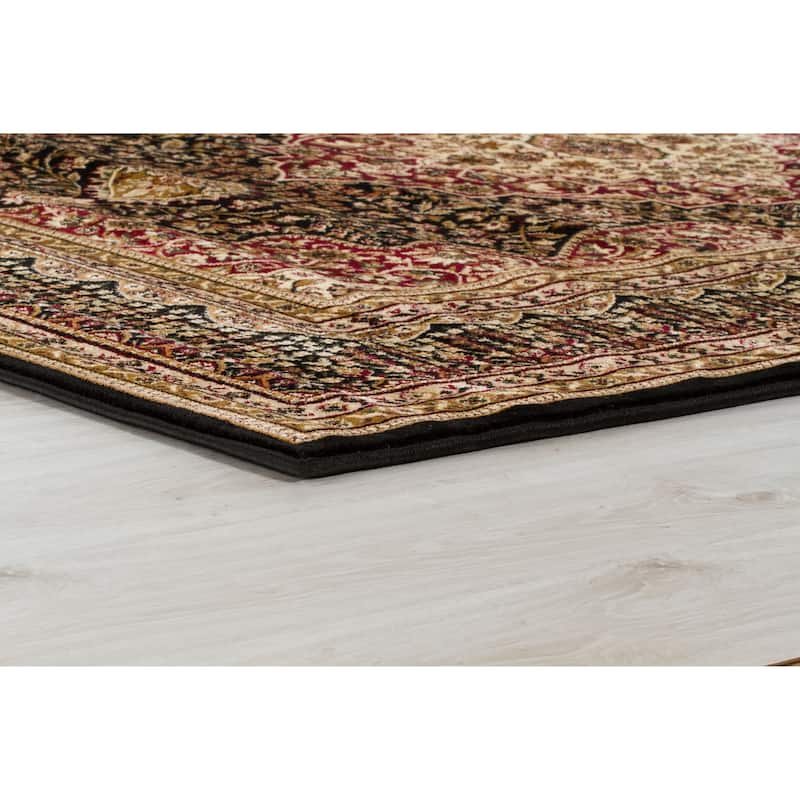 Persian Collection Black Traditional Area Rug