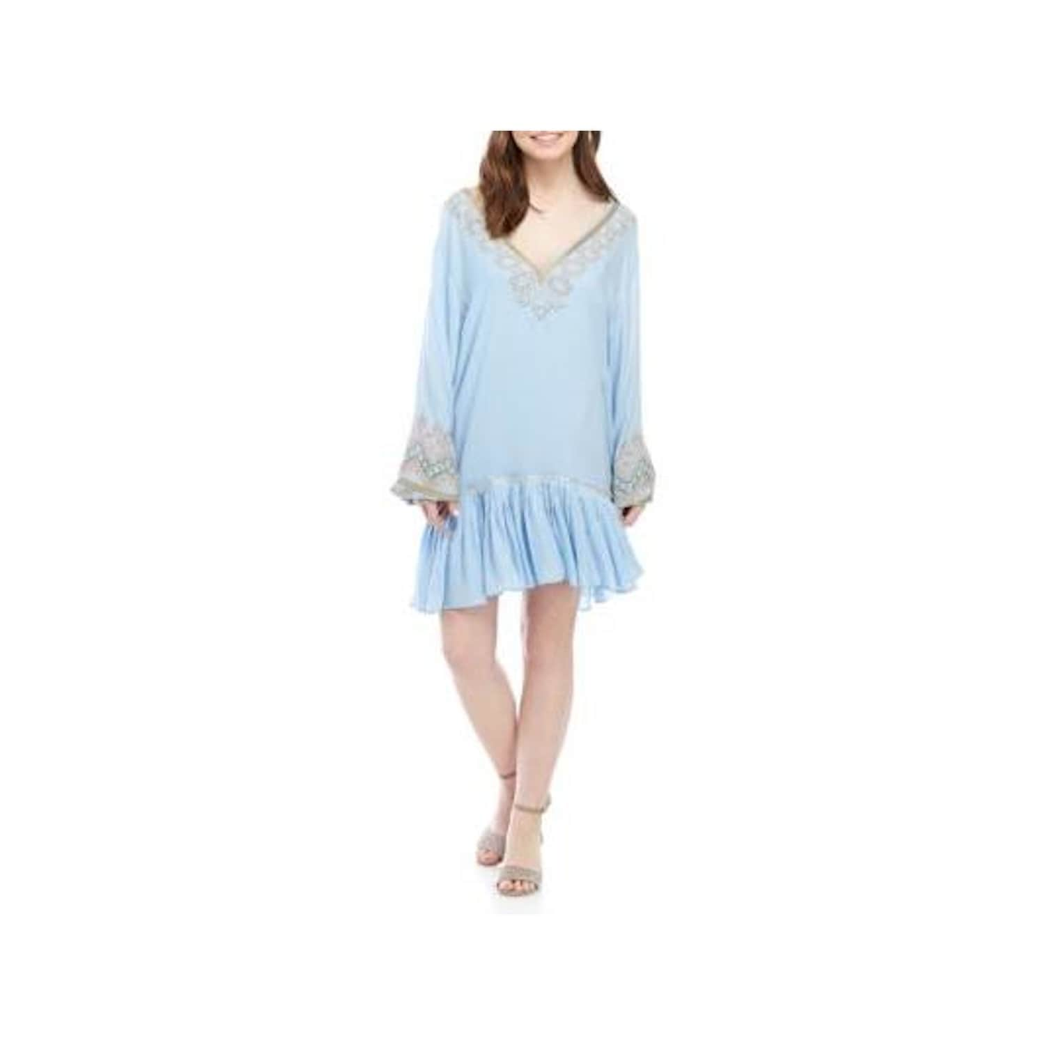 light blue peasant dress