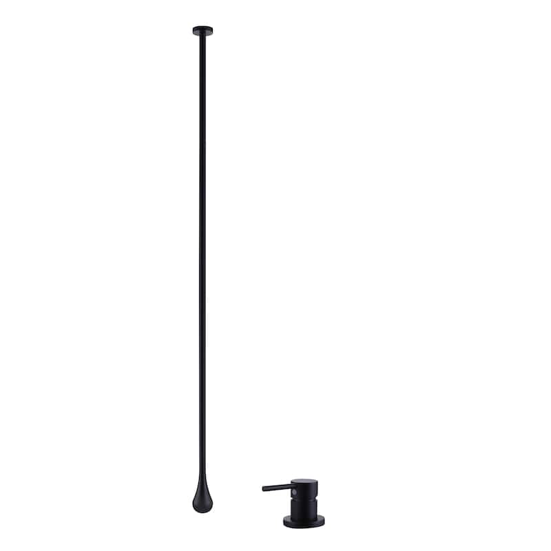 Modland 63''H Wall Mount Bathroom Faucet with High Flow & 500K Leak-Proof, Brushed Gold/ Matte Black
