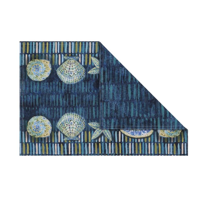 Laural Home Embellished Shells Placemat Set of 4 - 13" x 19"