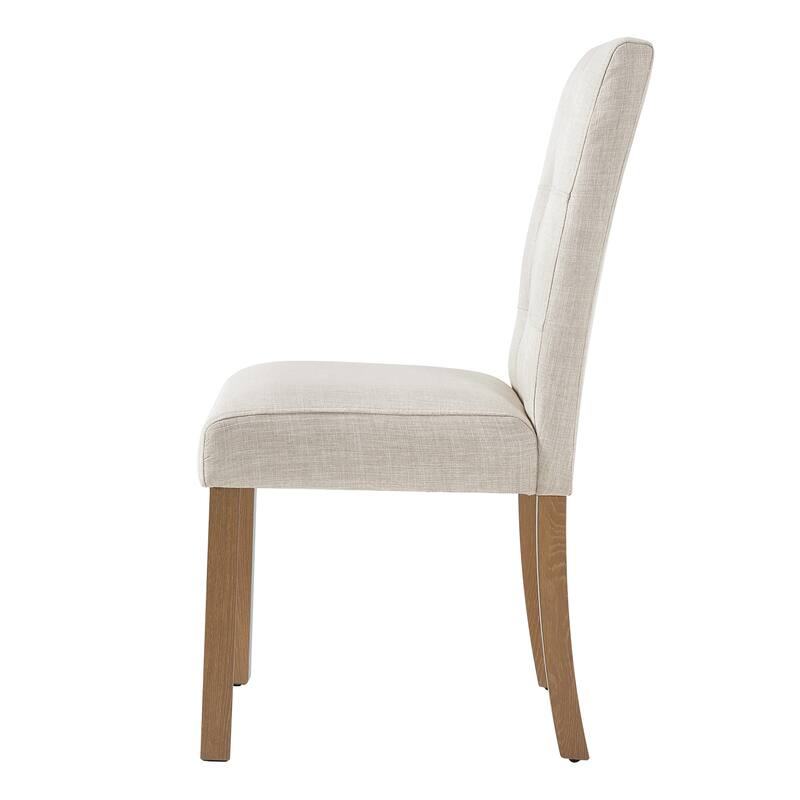Set of 4 Modern Wooden Dining Chairs‌ – Upholstered Fabric Seats with Sturdy Wooden Legs