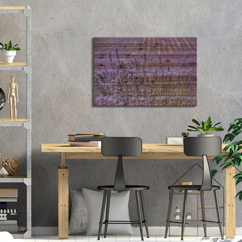 Lavender Farm, Furano, Hokkaido Prefecture, Japan Print On Wood by Keren Su - Multi-Color