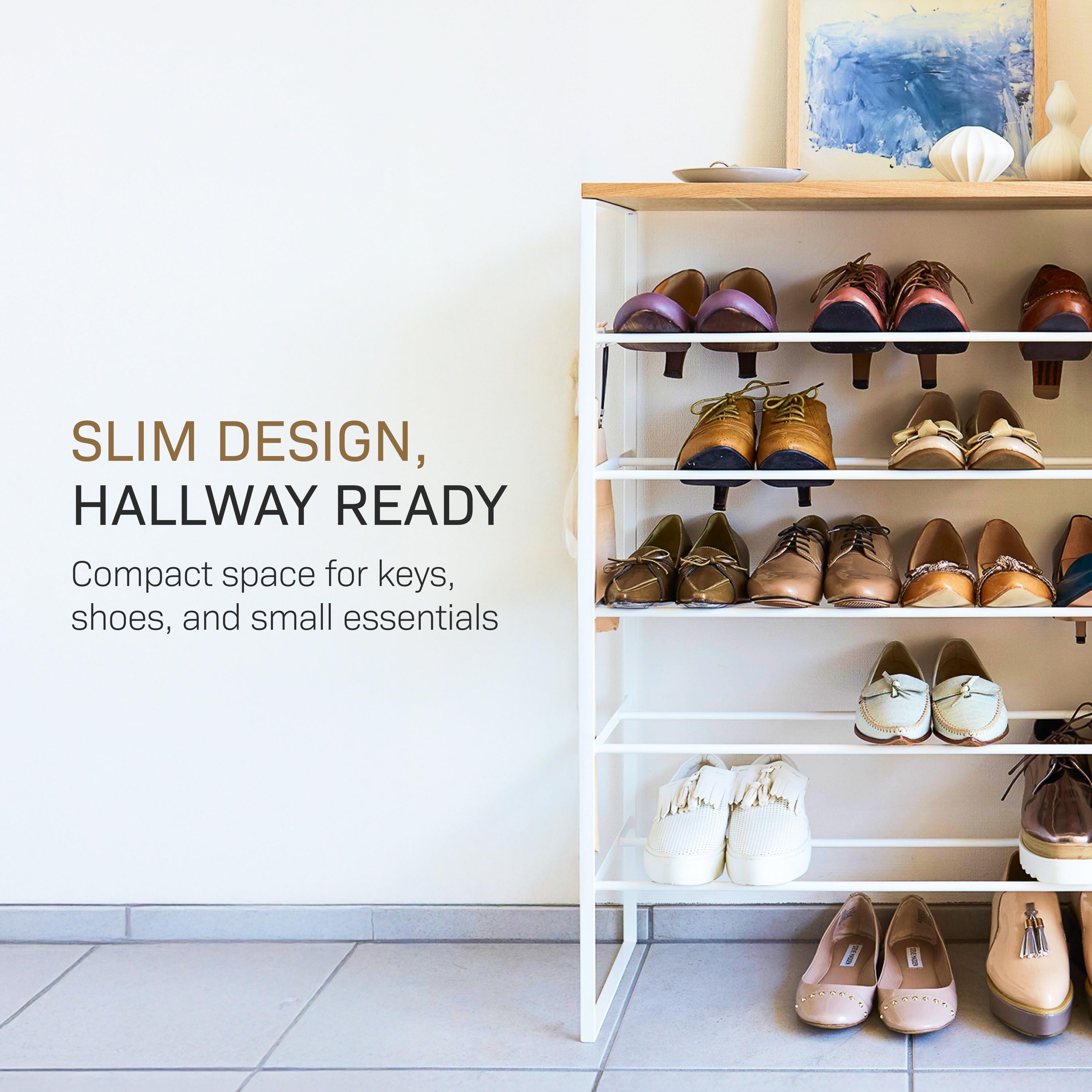 Yamazaki Home Six-Tier Shoe Rack, Steel, Holds 18 to 21 shoes