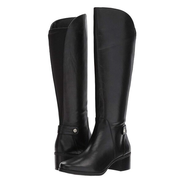 anne klein black leather boots