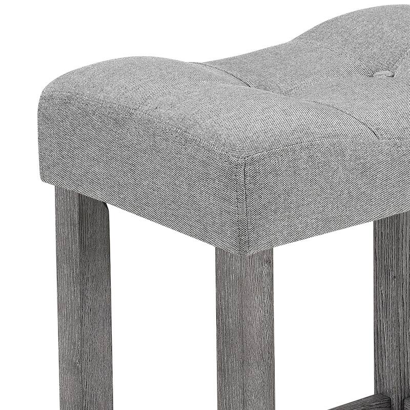 Roomfitters 5-Piece Dining Table Set with Upholstered Stools, Industrial Bar Table for Dining or Breakfast Nook