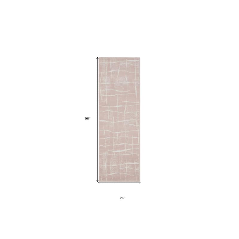 Hije Power Loomed Distressed Abstract Modern Non Skid Stain Resistant Area Rug By HomeRoots - 96' X '24' X '0.39