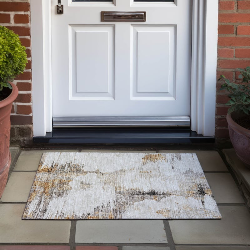 Machine Washable Indoor/ Outdoor Chantille Abstract Cloud Rug