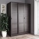 preview thumbnail 12 of 36, Palace Imports 100% Solid Wood Wall Closet System of Wardrobe Armoires with Mirrored, Louvered or Raised Panel Sliding Doors