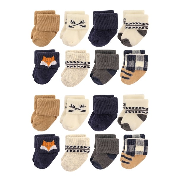 slide 1 of 1, Hudson Baby Cotton Rich Baby Terry Socks 16-Pack, Forest 0-6 Months - Forest