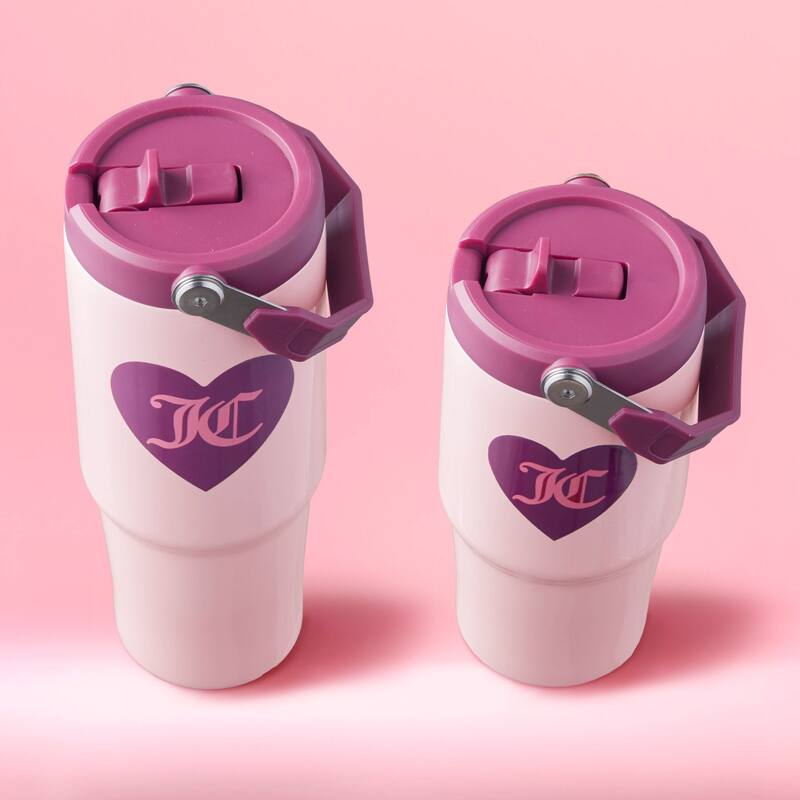 Juicy Couture Flip Flow Hydration Stainless Steel Screw Top Tumbler with Flip Straw 2-Pack