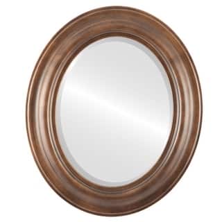 Sunset Gold Oval Wall Mirror – Beveled, Wood Frame, Perfect For Any Room Decor