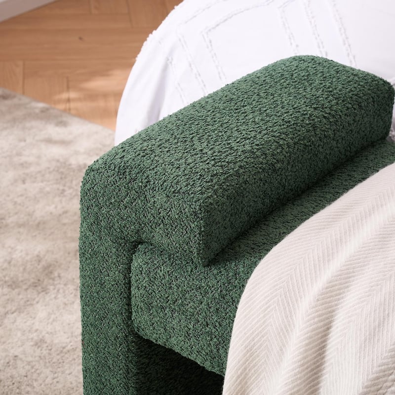 54" Boucle Bedroom Bench with Channel Tufted