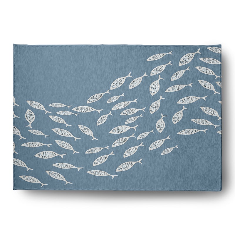 Escuela Nautical Indoor/Outdoor Rug - Dusty Smoke - 5' x 7'