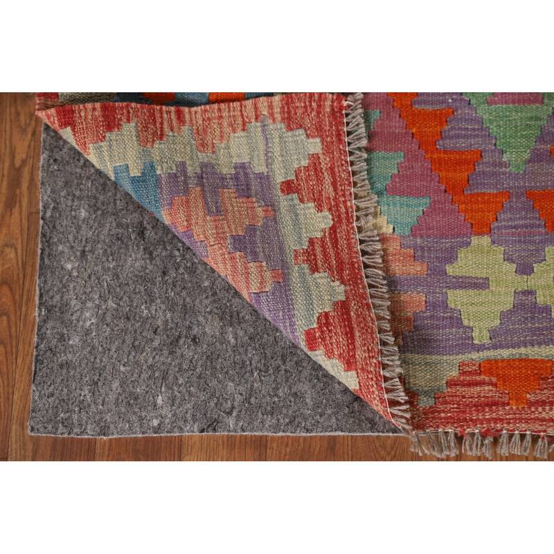 Multicolor Kilim Oriental Accent Rug Hand-Woven Wool Foyer Carpet - 3'4"x 4'11"