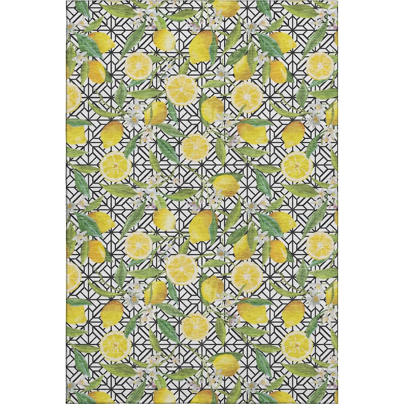 Premium Washable Super Soft Lemon Mosaic Mayfield Rug