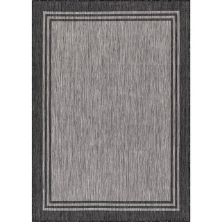 Washable Bordered Indoor Outdoor Rug for Patio, Deck, Porch - Bed Bath ...