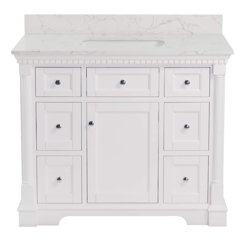 KitchenBathCollection Sydney 42" Bathroom Vanity with Engineered Marble Top
