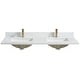 preview thumbnail 14 of 98, Malaga Composite Stone Vanity Top with White Rectangular Sink 61 in. W x 22 in. D - Grain White