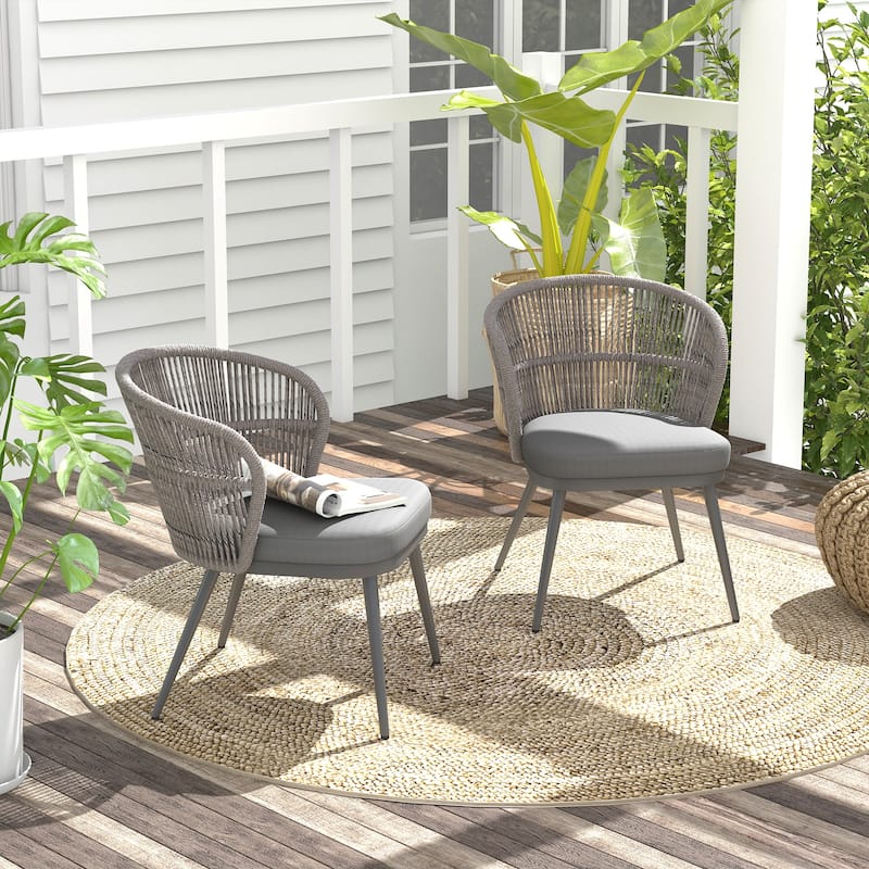 Outdoor 2-piece Dining Chair with Cushion