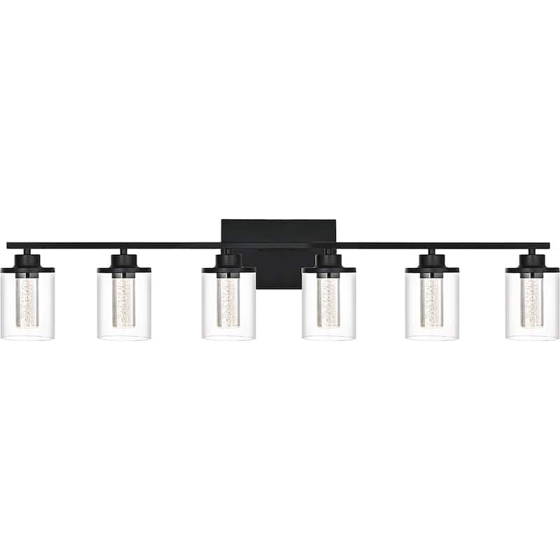 Modern LED Wall Sconces for Bathroom - 6-Lights - Black