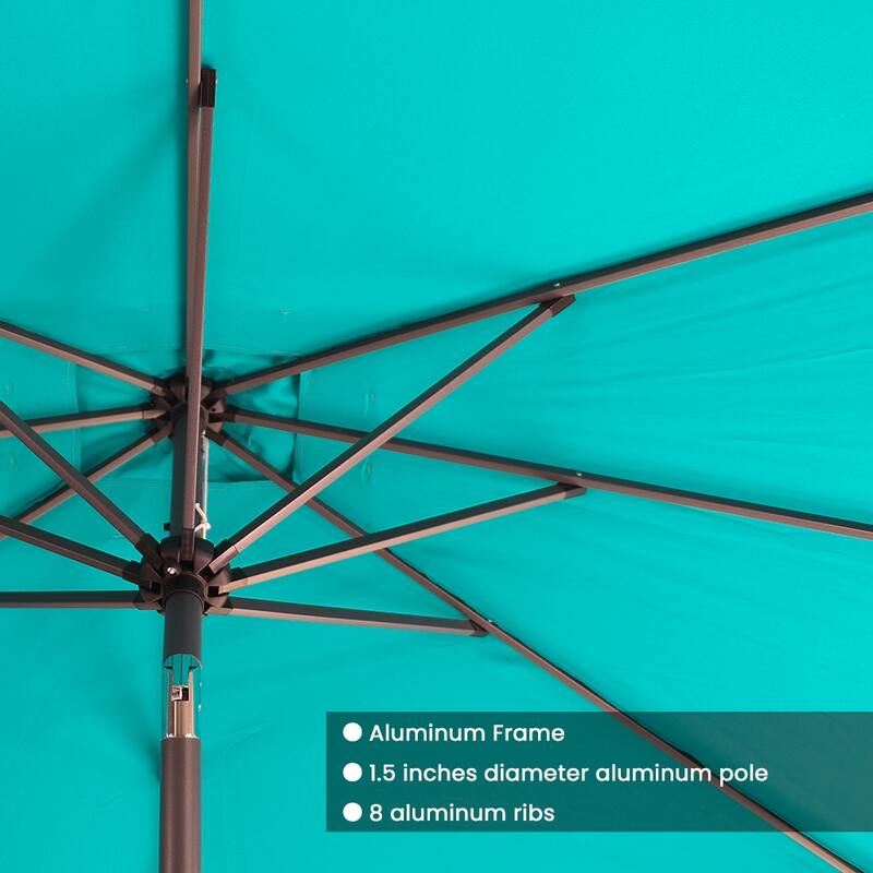 Crestlive Products 9 x 5 FT Patio Outdoor Rectangular Market Umbrella