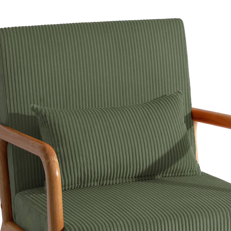Modern Upholstered Accent Chair with Wood Legs Set of 2