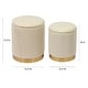 preview thumbnail 6 of 4, Channeled Cream Storage Ottomans - Set of 2