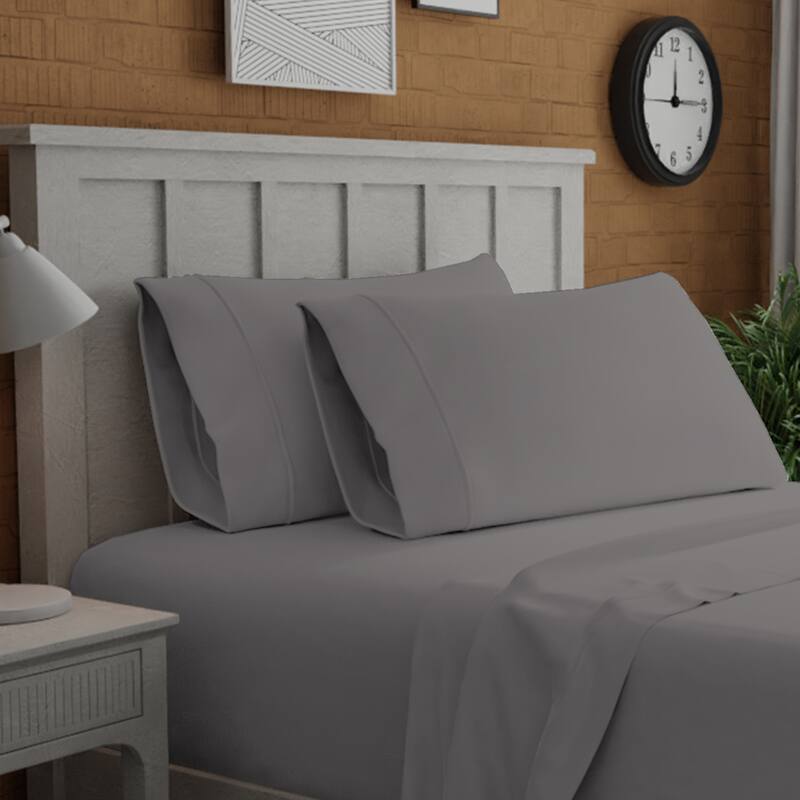 Purity Home Organic 100% Cotton Ultra-Light Percale Pillowcase Set