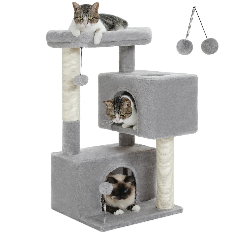 31.5" Cat Tree Cat Tower with Dual Large Condos
