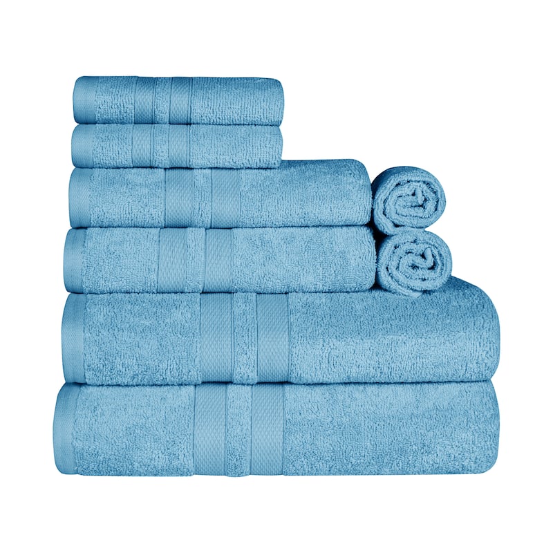 Superior Cotton Quick-Drying 8 Piece Highly Absorbent Towel Set