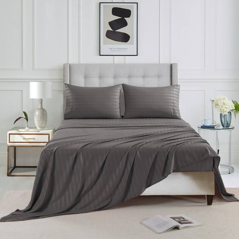 3/4 Pcs Luxury Stripe Bed Sheets Set
