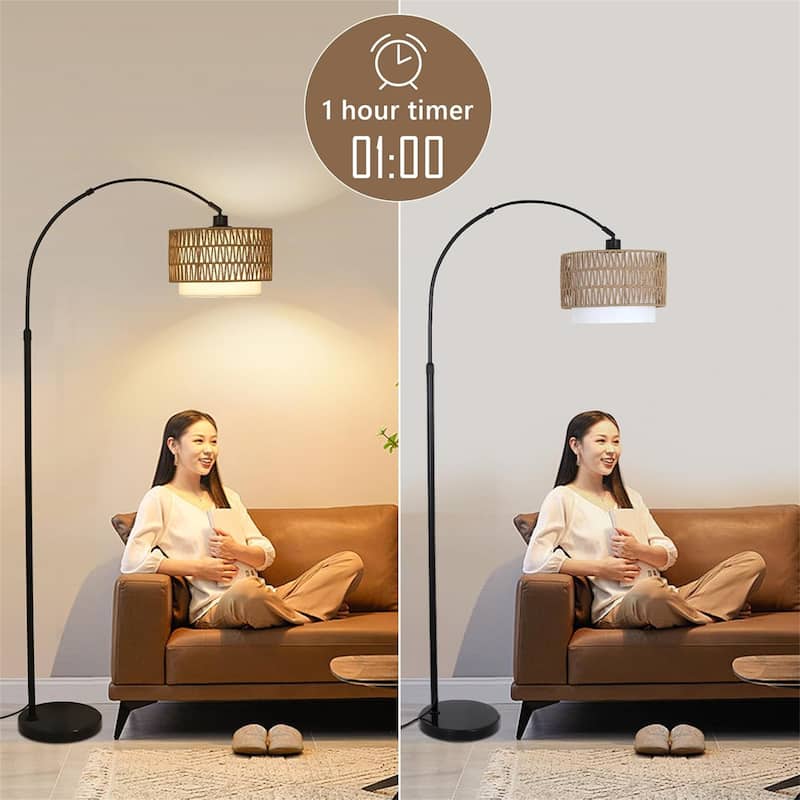 Dimmable Arc Floor Lamp with Remote
