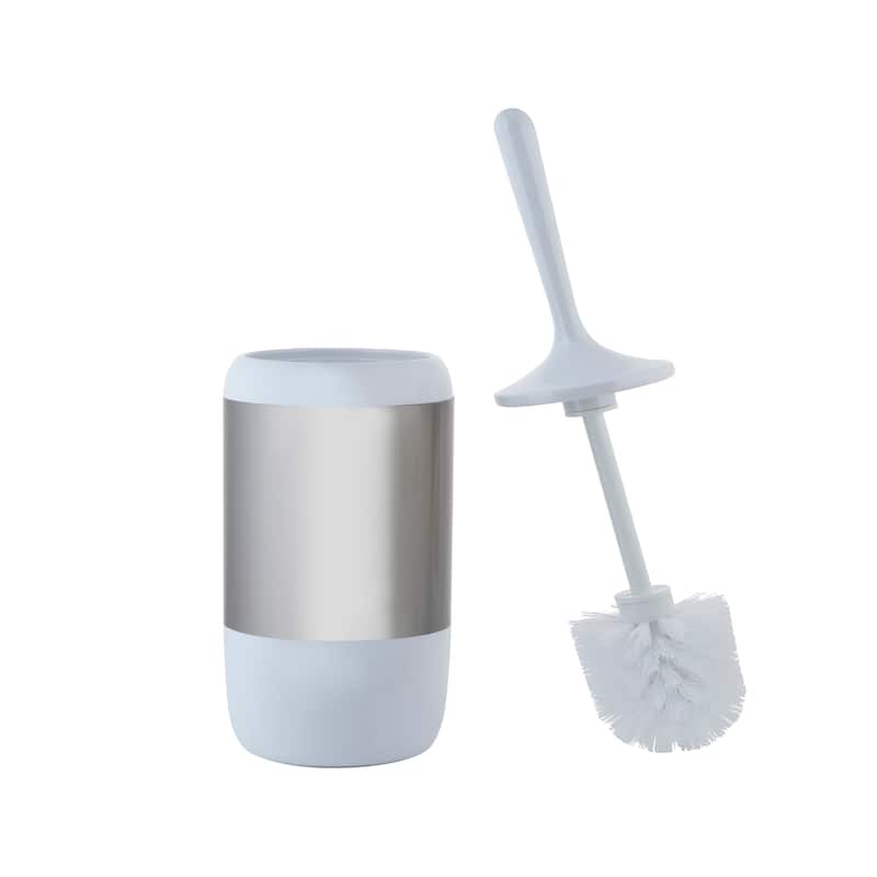 Bath Bliss Smooth Matte Stainless Waist Bin and Toilet Brush