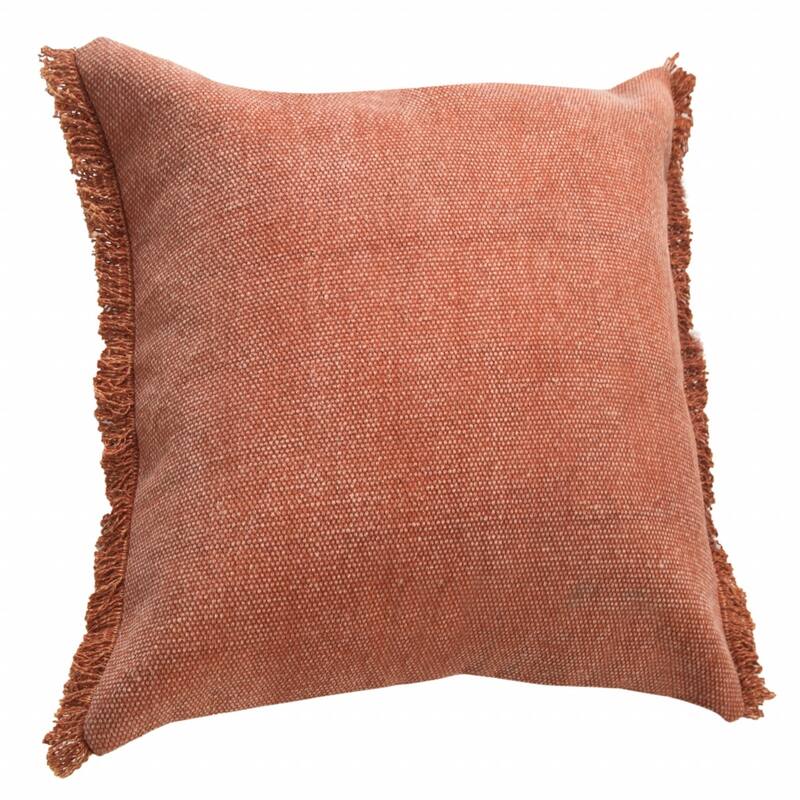 HomeRoots 20" X 20" Adobe Clay 100% Cotton Zippered Pillow