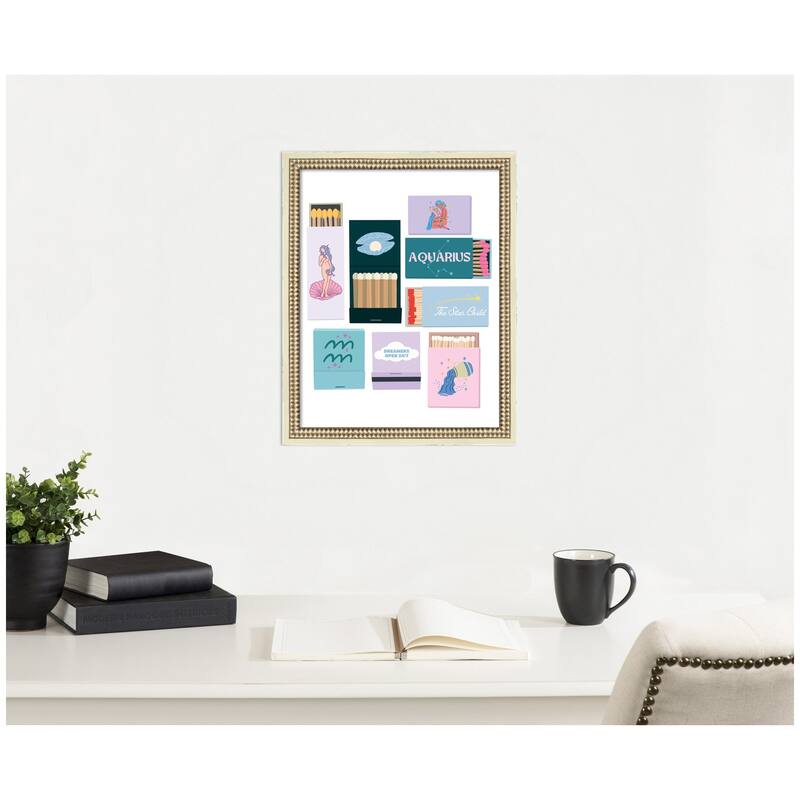 Kate and Laurel Aquarius Matchbooks 14x18 FC by Megan Ryan Framed Wall Art Print