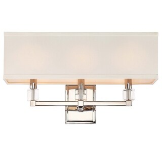 Dixon 3 Light Polished Nickel Bathroom Vanity - 21'' W x 11.25'' H x 6'' D - 21'' W x 11.25'' H x 6'' D