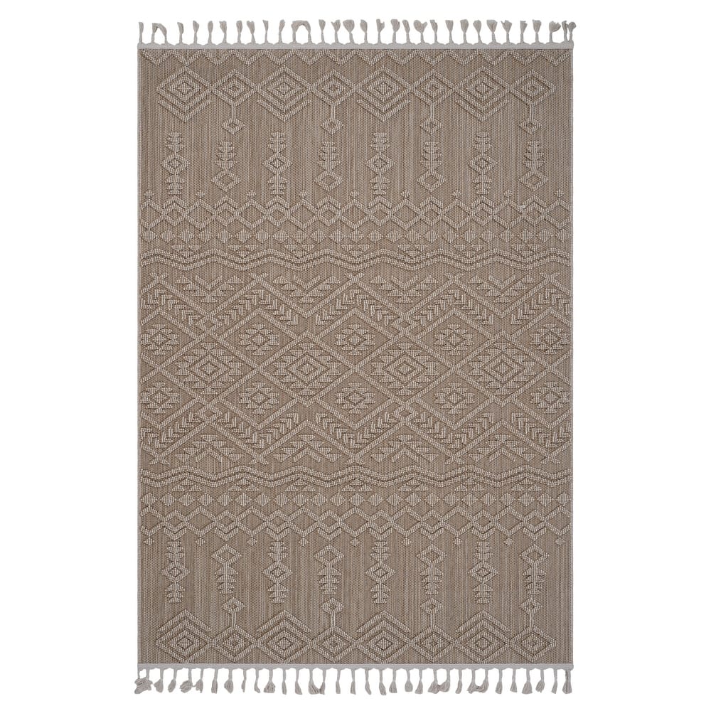 LOOM & LUXE Collection Natural/Traditional Indoor/Outdoor Area Rug